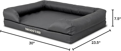 The Dog’s Bed Medium Oxford Grey, Memory Foam, Pain Relief: Arthritis, Hip & Elbow Dysplasia, Post Surgery, Lameness, Supportive, Calming, Waterproof Washable Cover