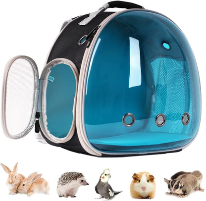 Portable Guinea Pig Backpack, Polarized Bubble Backpack for Small Animals Travel Handbag Cage for Kitten Rabbit Squirrel Bearded Dragon Turtle Breathable Carrier