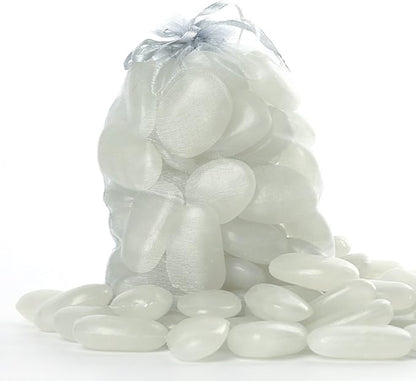 Shiny Stone Glow in The Dark Pebbles,Decorative Glow Stones,Fish Tank Aquarium Gravel,Glow Pebbles for DIY Garden Gifts Decoration(Big Size, 3-4cm, 400g/14.1oz) (Blue Green)