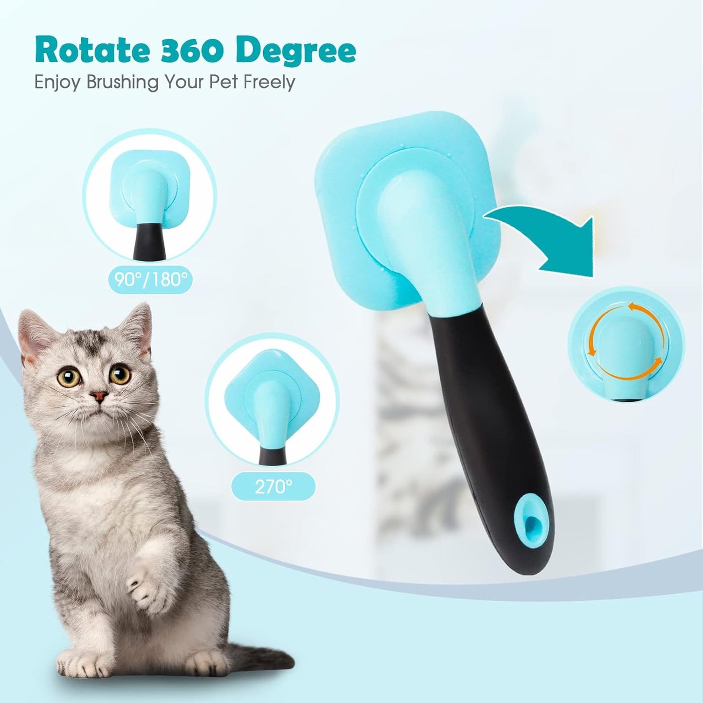 Slicker Brush, Dog Brush Gently Cleaning Pin Brush for Shedding Dog Hair Brush for Small Dogs Puppy Yorkie Poodle Rabbits Cats