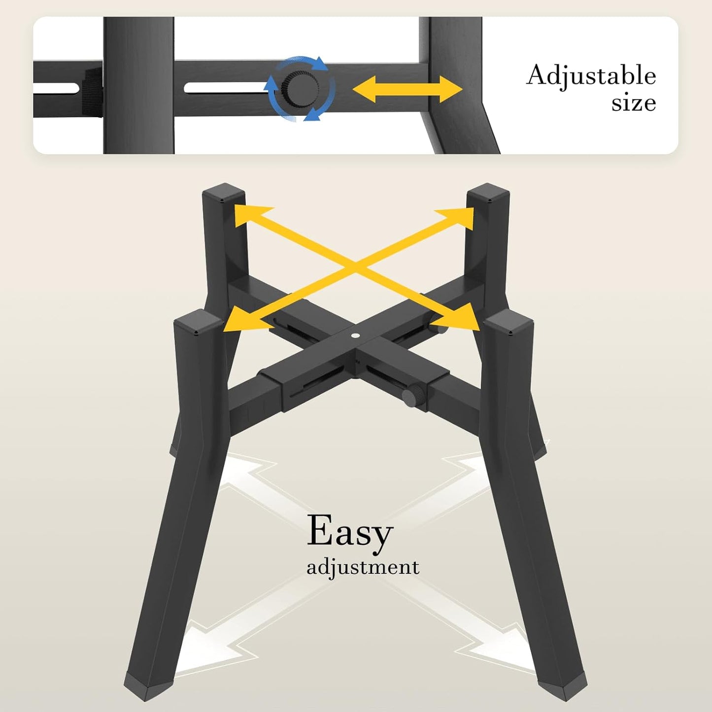 Dog Bowl Stand for Medium & Large Dogs, Adjustable Width 7-10.6" Raised Dog Food Stand, 11 inch Tall Elevated Single Holder, Black (Bowl Not Included)