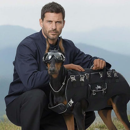 Dog Backpack Carrier - Spine-Friendly for Large Dogs(24-35lbs) Horizontal Design Dog Carrier with Adjustable Back Straps for Joint Injuries, Arthritis, Ideal for Stairs, Elderly Dogs(Size XL)