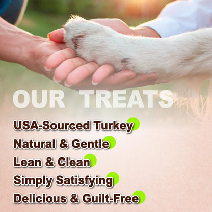 AFreschi Turkey Tendons for Dogs, USA-Sourced, Healthy Dog Treats, Rawhide-Free Puppy Chews, All Natural, Hypoallergenic Dog Treats, Classic Series, Turkey Tendon Wrapped Brown Rice Stick, 3.5 oz Pack
