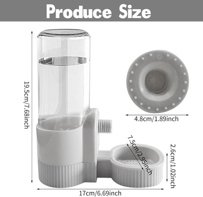 18OZ Rabbit Water Bottle, Pet Water Bottle for Cage Crate,Hanging Automatic Water Dispenser for Cage,Ferret Bunny Guinea Pig Water Bowl,Suitable for Small Animal (Grey, 18OZ)