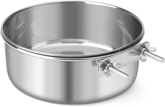 Dog Bowl Stainless Steel Pet Hanging Food Water Bowl Cage Feeding Cup Feeder for Dogs Cats Rabbits Birds Small Animal (X-Large)
