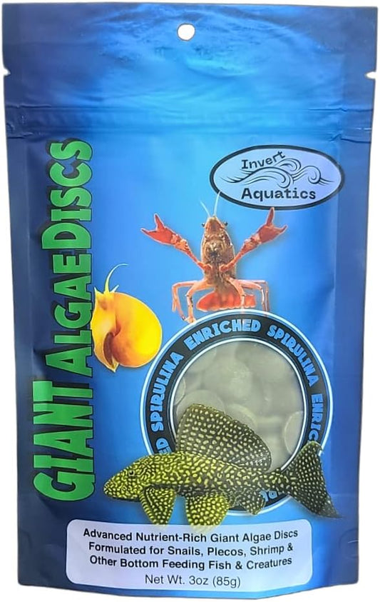 Giant Algae Discs - Extra Large Sinking Diet for Snails, Shrimp & Bottom Feeding Fish (3oz)