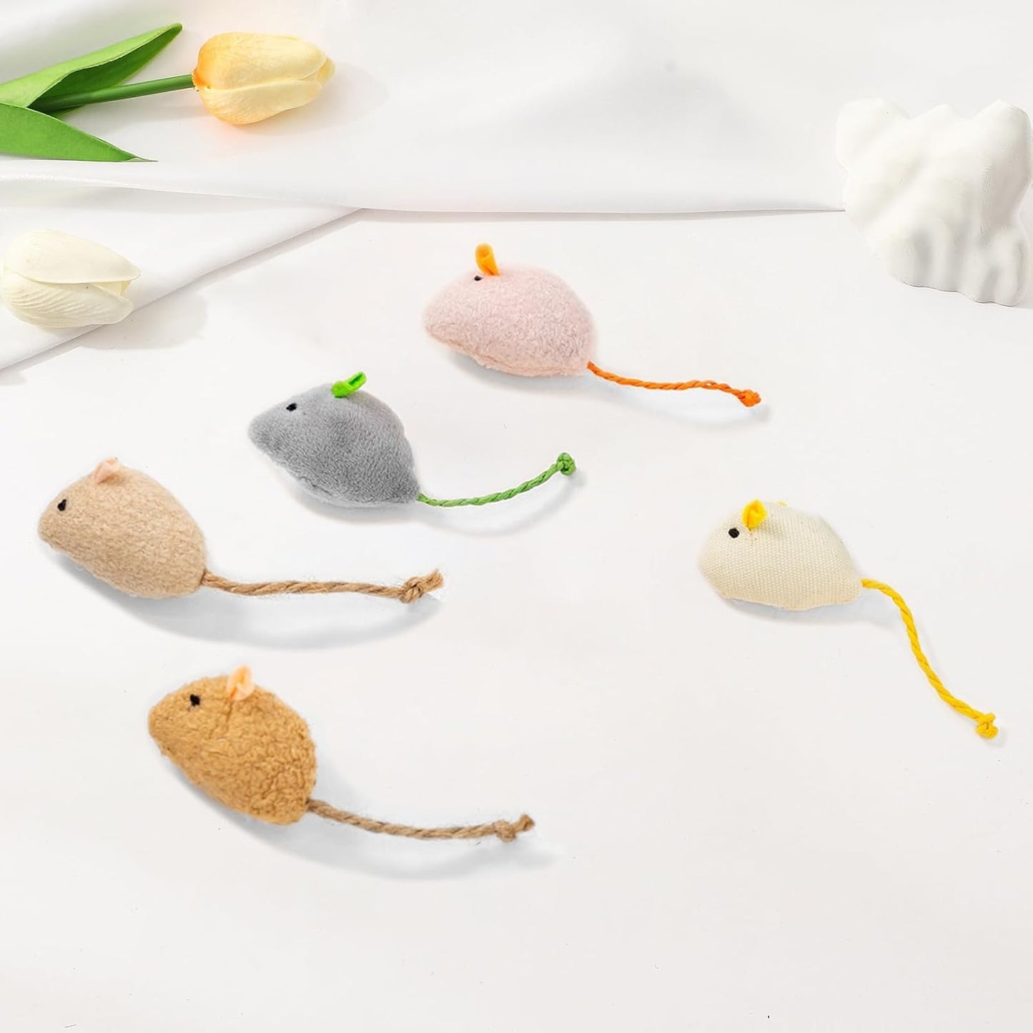 Shudyear cat Toys 10pcs Mouse Toys, Interactive Catnip Animal Toys for Indoor Kittens to Eliminate Boredom for Bored Indoor Cats (10pc)