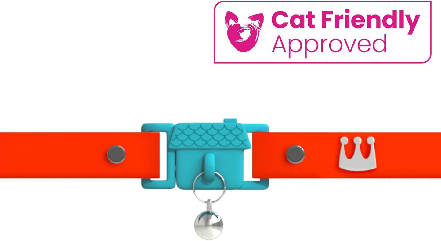 New Kittyrama Cat Collar with Bell. As Seen in Vogue. Breakaway, Quick Release, Hypoallergenic, Vet Approved. Lightweight Kitten Collar. Soft & Comfy. Saffron