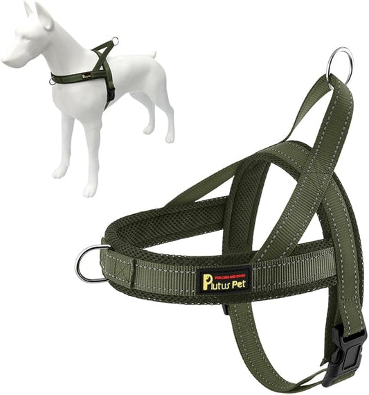 Plutus Pet No Pull Dog Harness with Breathable Mesh Padded, Adjustable Reflective Escape Proof Dog Harness, Quick Fit Dog Vest Harness for Small Medium Large Dogs(M, Ranger Green)