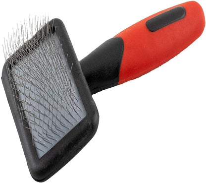 Ryan's Pet Supplies Paw Brothers Soft Pin Flat Slicker Brush for Dogs, Professional Grade, Stainless Steel Pins, Flexible Head, Comfort Grip, Mini, 4.75" x 2.25" x 1.5"