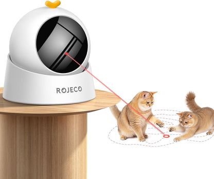 ROJECO Auto Laser Cat Toy - Random Motion Track, Magnetic 360° Base, Run Quiet,Rechargeable with 1000mAh Battery, Auto Sleep & 3 Speed Modes, Safe for Cats,Interactive Cat Gifts Toys for Bored Indoor