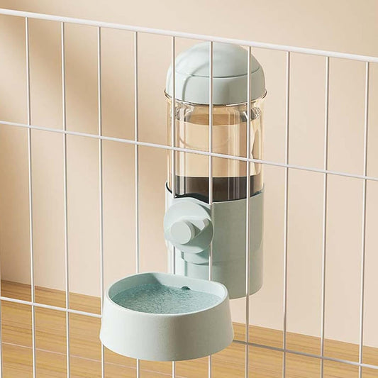Pet Dog Cat Hanging Automatic Feeders Drinking Bowls, Auto Gravity Rabbits Feeder Water Set, Cage Pet Feeding Bowls Dispenser for Cats Dogs Puppy, Rabbit Hamsters Chinchilla Hedgehog (Green-Water)