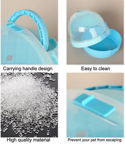 Bird Carrier with Handle - Parrot Carrier Lightweight Portable Pets Suitcase Transparent Breathable Cage for Small and Medium Birds Parrots Parakeet Cockatiels Conure Birds Accessories (Blue Haze)