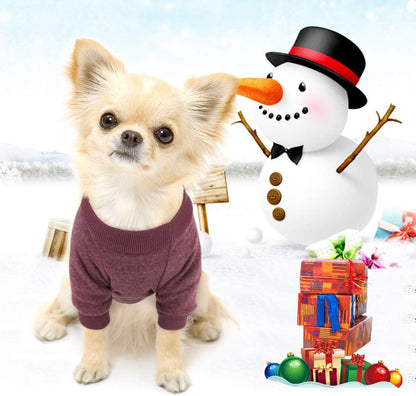 Idepet Pet Dog Classic Knitwear Sweater Fleece Dog Coat Soft Thickening Warm Pup Dogs Shirt Winter Pet Dog Cat Clothes Puppy Customes Clothing for Small Dogs (XS, Brown)