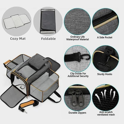Expandable Travel Small Dog Cat Carrier(Large),Airline Approved Soft-Sided Pet Carrier with Removable Fleece Pad and Pockets for Cats/Puppy and Small Animals