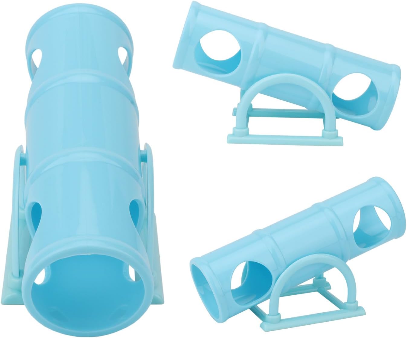 Hypeety Hamster Plastic Seesaw Tunnel Toy Hamster Mouse Hollow Tunnel Tube Toy Funny Exercise Gym Playground for Hmaster Dwarf Gerbil Small Pets (Blue)