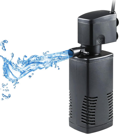 TARARIUM Fish Tank Filter for 15-40 Gallon Tank Crystal Clear Powerful Internal Aquarium Filters Submersible Pump& Filter System Turtle Tank Accessories