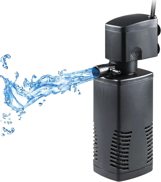 TARARIUM Fish Tank Filter for 15-40 Gallon Tank Crystal Clear Powerful Internal Aquarium Filters Submersible Pump& Filter System Turtle Tank Accessories