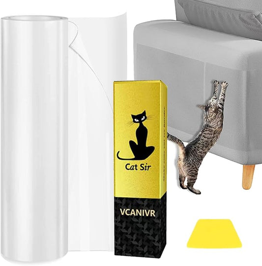 Cat Couch Protector 15.7" x 118" Thickened Anti Cat Scratch Furniture Protector 100% Transparent Free Cutting Couch Protector for Door Wall