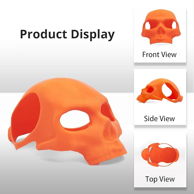 Cat Bat Mask Halloween Costumes Accessories for Cats, Cat Bat Cosplay Apparel (Medium, Orange Skull)