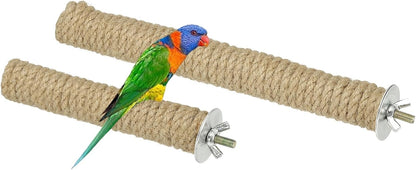 Parrot Perch, Wooden Parrot Perch Stand Toy, Paw Grinding Stick, Bird Cage Accessories, 2 Sizes (Wood Color, 2 Pcs) Birds Toys Intended for Cage/Parakeets/Conure/Budgie