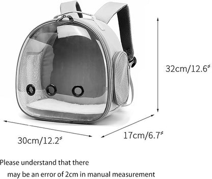 Portable Travel pet Backpack Carrier Small Animal Travel Bag for Hamster, Guinea Pig, Bird, Cat, Rabbit, Pink (Grey)