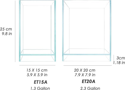 Nano Tall Rimless Aquarium Low Iron Frameless Fish Tank, Extra Clear with Floating Air Style, for Aquariums or Terrariums