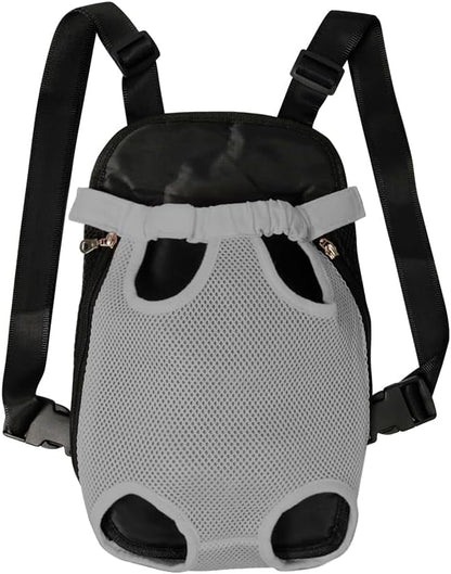 FEimaX Dog Carrier Backpack Pet Legs Out Front Cat Travel Bag, Adjustable Puppy Backpacks Carriers Hands-Free for Small Medium Dogs Cats Hiking Traveling Camping Daily Walking (X-Large, Grey)