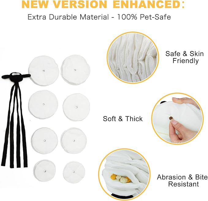 Sheep Shape Snuffle Ball for Dogs - Interactive Puzzle Toy & Treat Dispenser Mat, Slow Feeder to Relieve Puppy Boredom and Anxiety (Upgraded Squeaky)