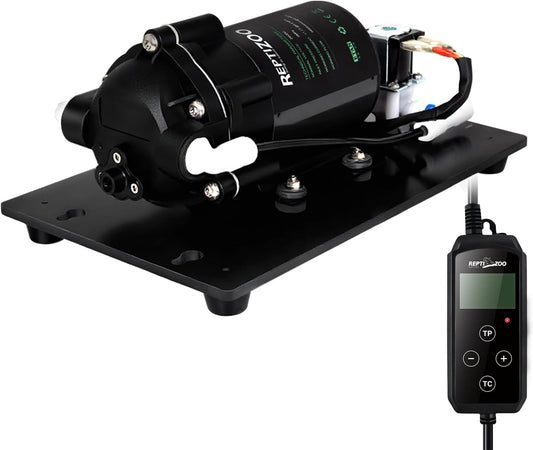 REPTI ZOO Misting System with Timer, Reptile humidifier with 4 Spray Nozzles & 2 Drip Nozzles, Low Noise Self-Priming Pump, Mister System for Reptile Amphibians Habitat, Botanical Gardens