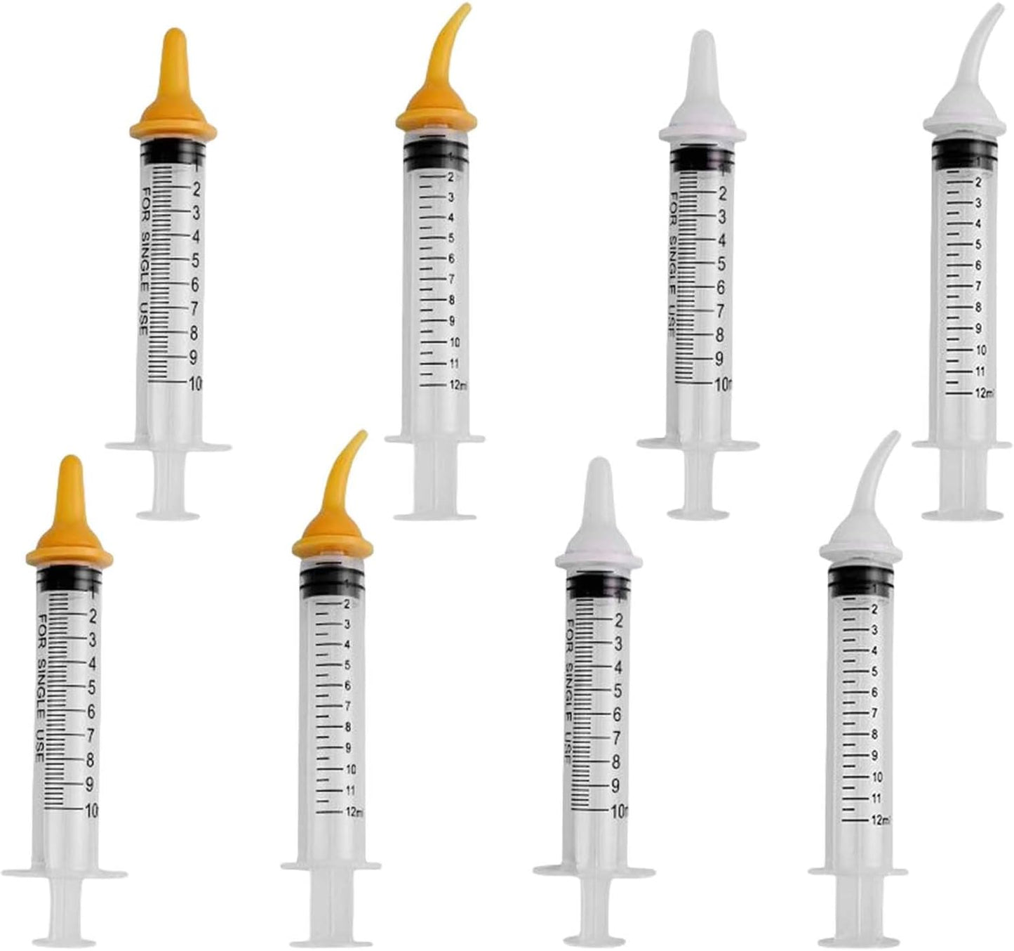 Pet Feeding Syringe with Nipple, Silicone Feeding Tools for Kitten Puppy Feeding Syringe for Newborn Cat Dog Small Animals Rabbits (10ml+12ml)