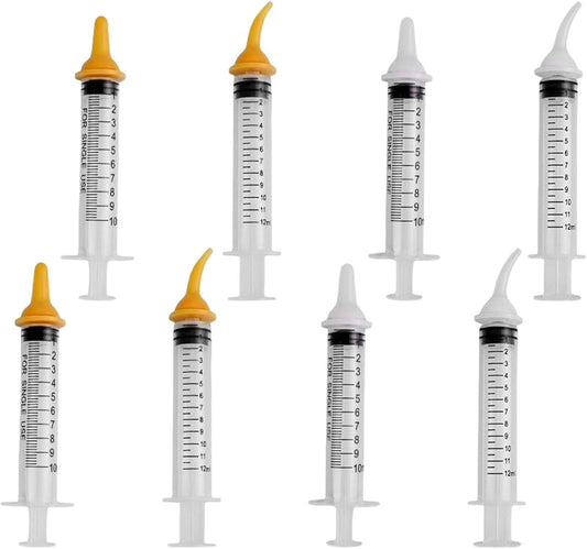 Pet Feeding Syringe with Nipple, Silicone Feeding Tools for Kitten Puppy Feeding Syringe for Newborn Cat Dog Small Animals Rabbits (10ml+12ml)