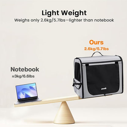 Dog Car Carrier Light Weight, Dog Carrier for Car Easy to Assemble, Dog Car Crate Portable and Breathable, Foldable Pet Carrier for Both Indoor and Outdoor Use, Dog Travel Crate with Curtain Gray