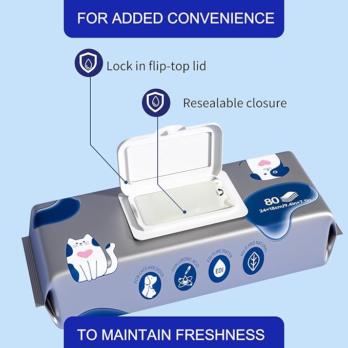 MIOSSZI 480 PCS Dog Cleaning Wipes for Paws and Butt Dog Wipes Cleaning Deodorizing Pet Wipes for Dogs & Cats for Dogs Grooming Wipes Extra Thick Puppy Wipes