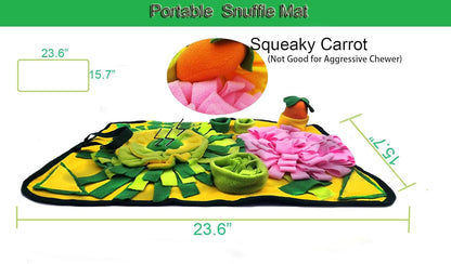 Dogs Snuffle Mat Pet Feeding Mats Puppy Sniffing Pad,Cat Doggies Interactive Puzzle Toys for Multiple Breeds Encourages Natural Foraging Skills,Training and Stress Release (Yellow)