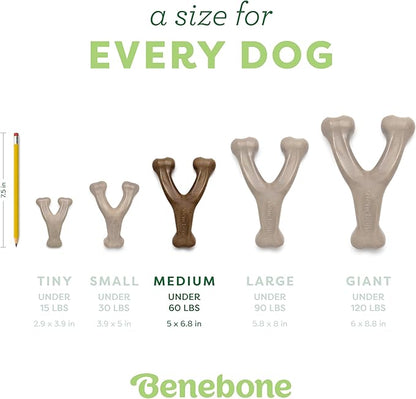 Benebone Wishbone Durable Dog Chew Toy for Aggressive Chewers, Real Chicken, Made in USA, Medium, for All Breed Sizes