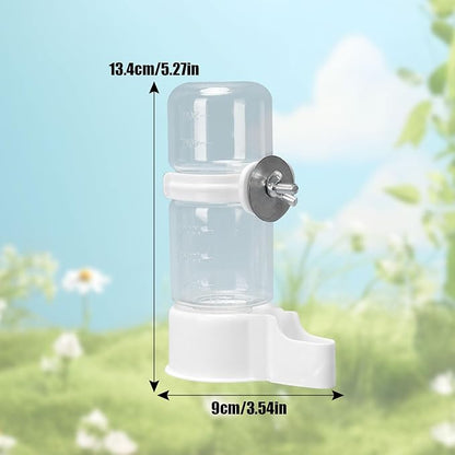 Automatic Bird Feeder and Water Dispenser, 2PCS Cage Accessories for Parrots, Budgie, Lovebirds, Parakeet, Cockatiel - Food Seed and Bottle Drinker (White 140ml)