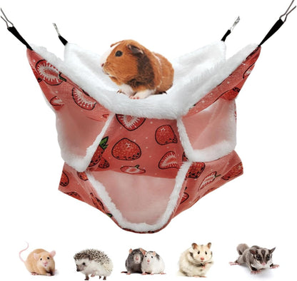 Rat Ferret Hammock Toys Cage Accessories, Guinea Pig Hideout Tunnel, Warm Bed for Rat Ferret Guinea Pig Sleep Hide and Play (5.Three Layers Hammock)