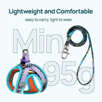 Cat Harness and Leash Set, Step-in Escape Proof Adjustable Vest Harness for Small Medium Large Cats, Lightweight Soft Breathable Reflective Kitten Harness for Walking Travel, Camping(Blue, XS)