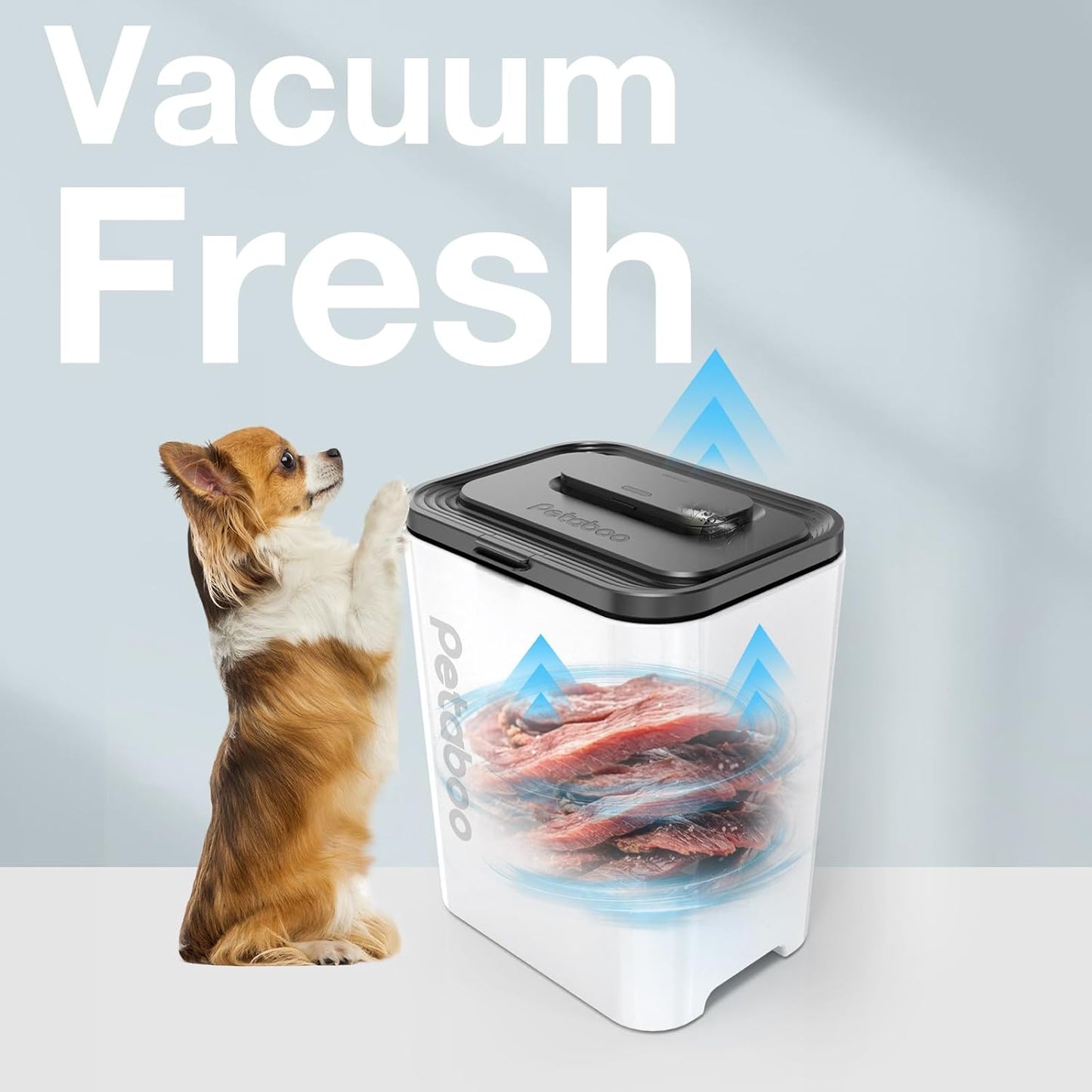 Vacuum Dog Food Storage Container, Airtight Pet Food Container, 13L Dry Pet Food Bucket for Dogs Cats Rechargeable Sealed Storage Bin with lid & Scoop