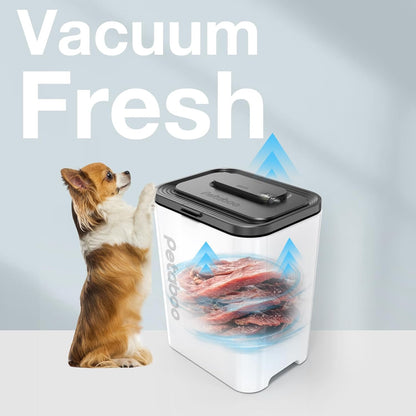 Vacuum Dog Food Storage Container, Airtight Pet Food Container, 13L Dry Pet Food Bucket for Dogs Cats Rechargeable Sealed Storage Bin with lid & Scoop