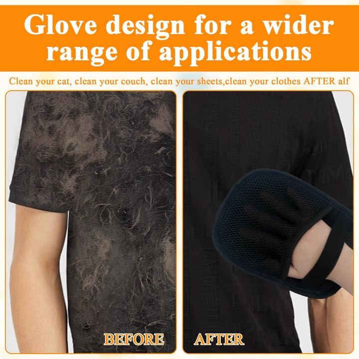 Electrostatic Pet Hair Removal Glove, Reusable Static Removal Gloves for Pets Hair, Versatile Pet Grooming Gloves for Couch, Furniture, Carpet, Car Seat