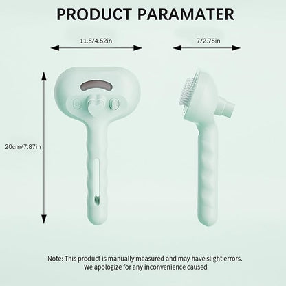 Pet Steam Brush for Cats and Dogs, 3 In 1 Steamy Cat Brush with Release Button and Tank, Anti-Static Pet Spray Hair Removal Comb, Rechargeable Dog Steam Comb for Furry (Blue)