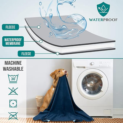 PetAmi Waterproof Pet Blanket Dog Bed Couch Cover for Furniture, Reversible Washable Soft Fleece