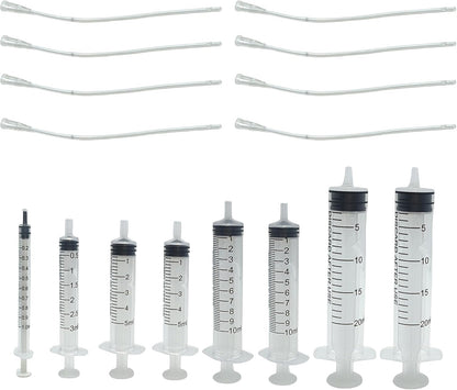 8Pcs Pet Bird Parrot Milk Syringe Set, Hand Feeding Syringe with Soft Tubes (1ml+3ml+5ml+10ml+20ml)