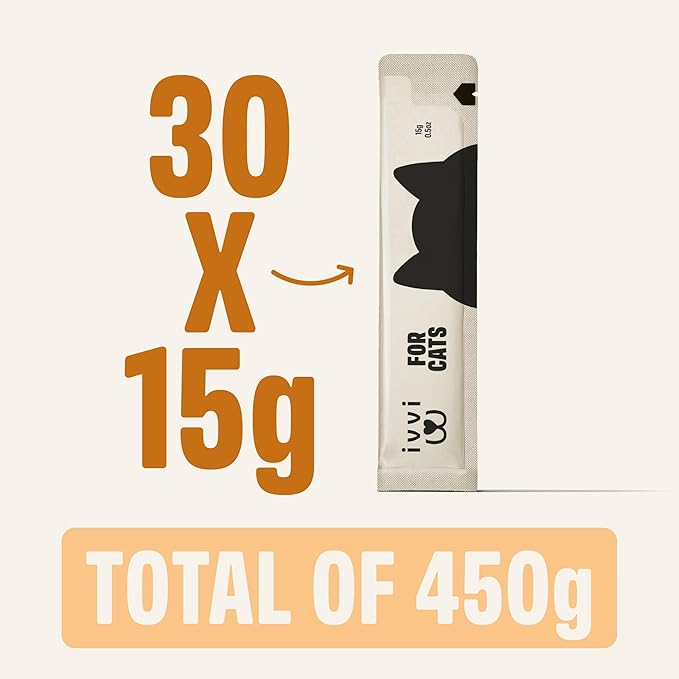 Skin & Coat for Cats – Functional Creamy Snack with Salmon Oil, Algae Oil, Zinc, Collagen & Biotin – Supports Skin and Fur Health – 30 x 0.53 oz Sachets – with Real Tuna