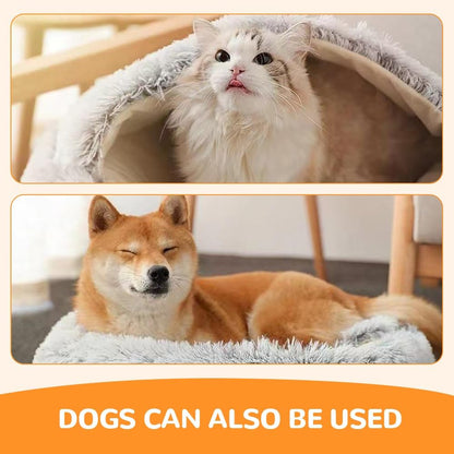 Lapcatz Nest Bed, 2026 Upgraded Cat Beds for Indoor Cats, Portable Fluffy Pet Bed, Durable Covered Cat Bed for Indoor Use, Soft Puppy Bed for Pet Owners (Coffee, Medium)