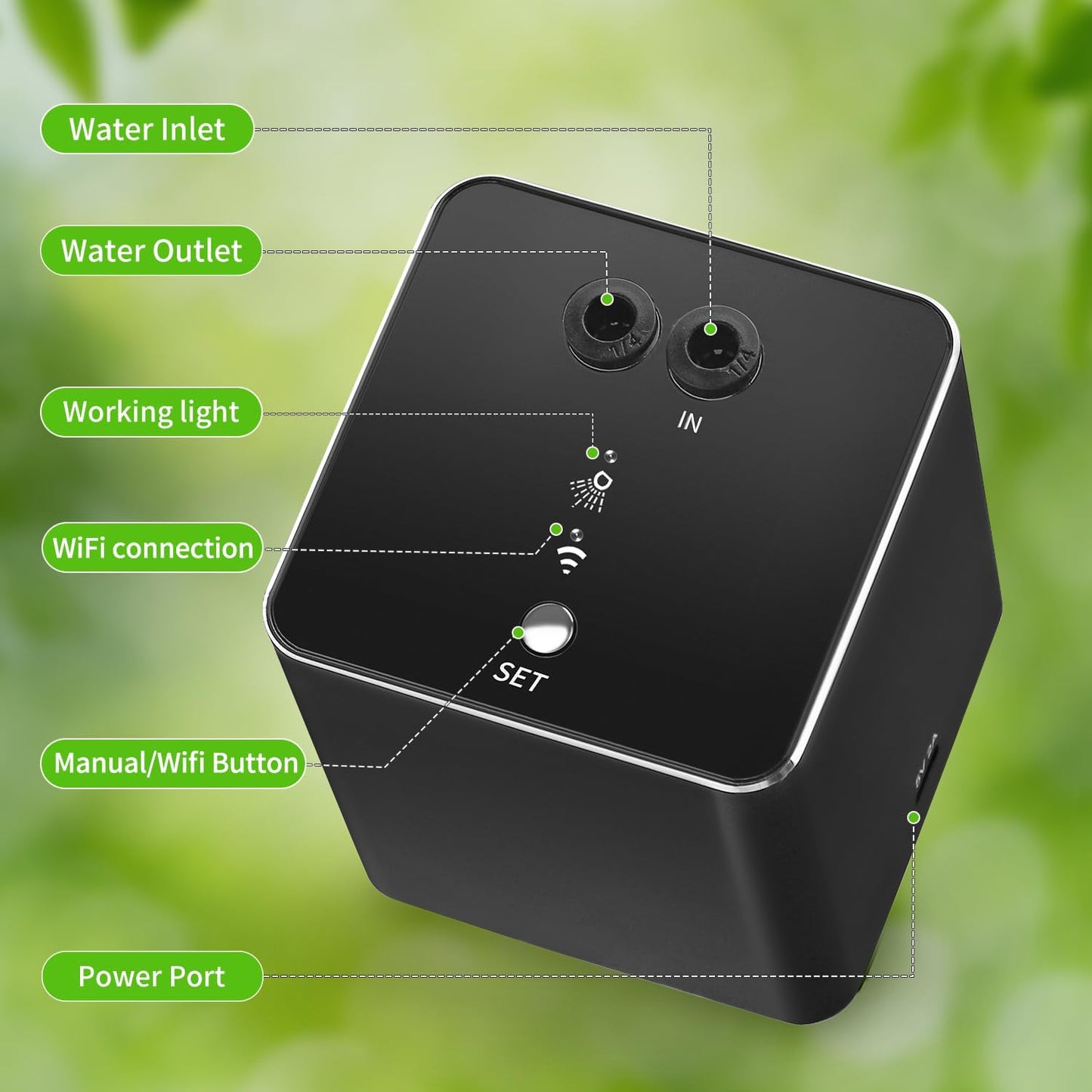 Reptile mister, WiFi reptile humidifier withAPP control, automatic mister for reptile tank,terrarium, adjustable 360° nozzle, self-priming pump, easy to use