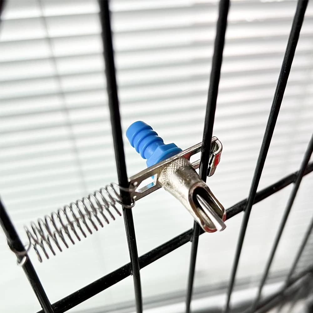 Automatic Rabbit Nipple Drinker with Double Springs 30Sets Guinea Pig Watering System Poultry Rats Rodent Bunny Drinkers(Blue)