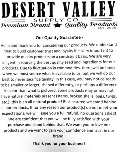 Desert Valley Sunflower Hearts and Chips Seed, All Natural, Non-GMO Premium Wild Bird and Wildlife Food (10-Pounds)